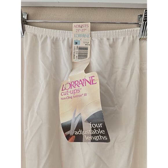 NOS VTG Lorraine White Cut-Ups Non-Cling Antron III Slip Womans Sz Small Tall - Picture 3 of 5